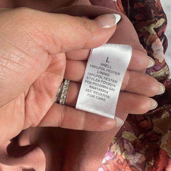 Dress Forum Womens Feminine Ruffle Tiered Dress Wine Size Large - Picture 9 of 12